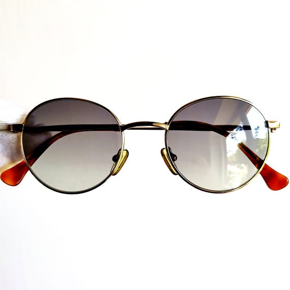 GUCCI Round Sunglasses Vintage Gold Horse Stirrup 1270 Frame  display picture 3