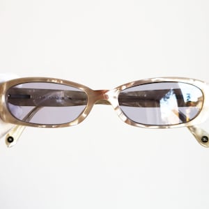 CHANEL Vintage Sunglasses Rare Oval Rectangular Wrap Beige CHANEL Vintage Sunglasses Rare Oval Rectangular Wrap Beige