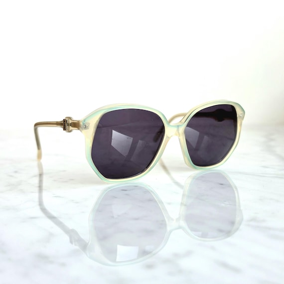 YVES SAINT LAURENT Vintage Ysl Sunglasses Squared White Blue Flore
