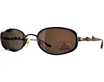 VIVIENNE WESTWOOD Vintage Sunglasses Oval Small Gray Copper