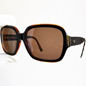 CHANEL Vintage Sunglasses Rare Quilted Square Oval Mask  display picture 1
