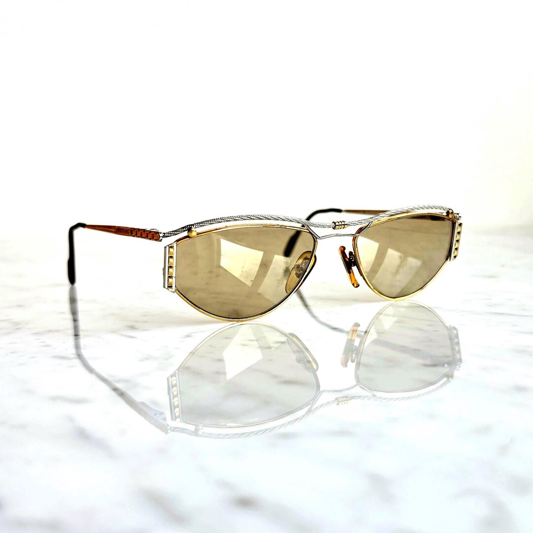 TIFFANY Vintage Sunglasses Platinum 23k Gold Plated T616 Gold