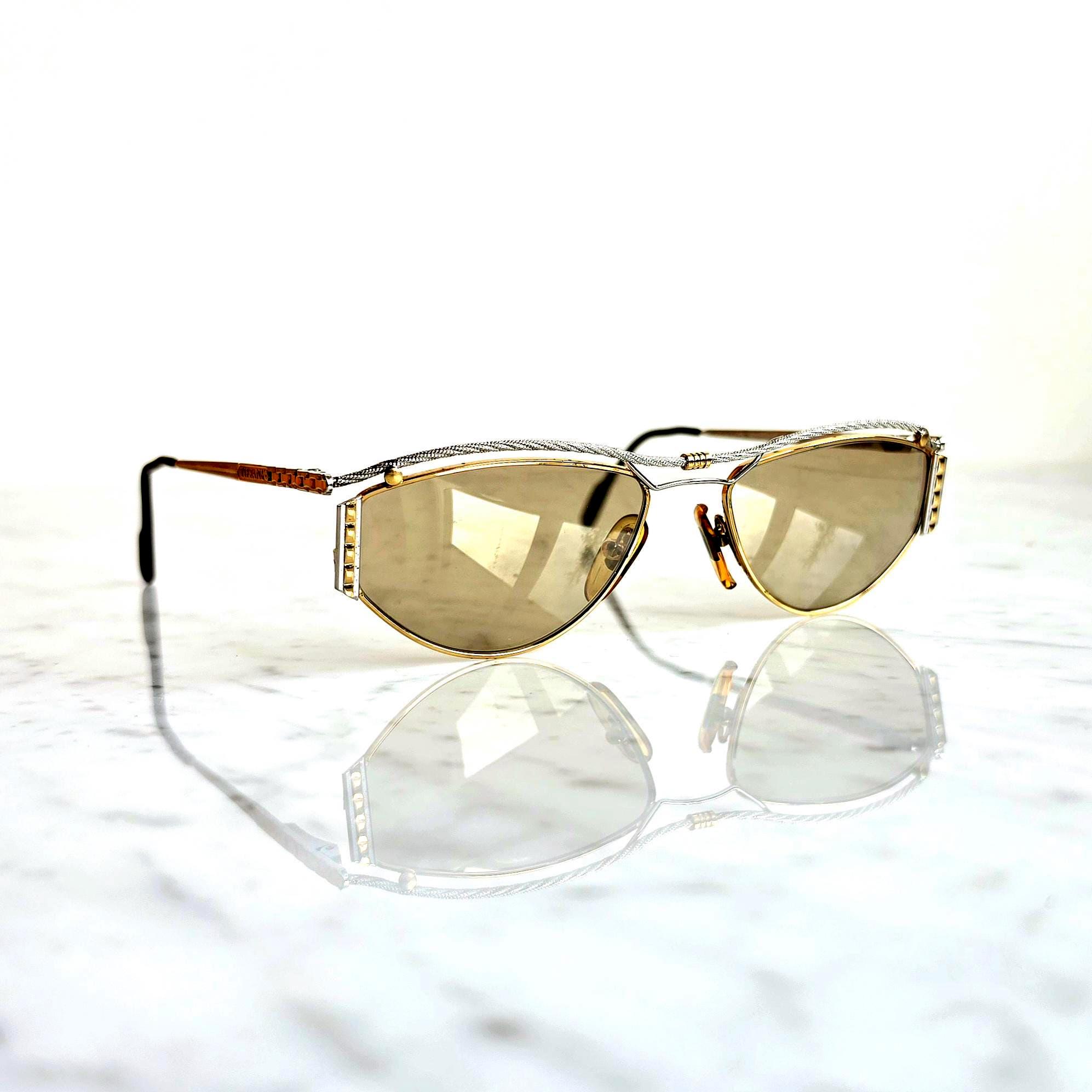 Tiffany LUNETT 23k gold sunglasses 希少 TIFFANY Vintage Sunglasses Platinum 23k Gold Plated T616 Gold