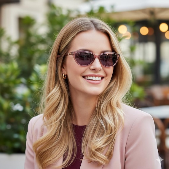 MOSCHINO Vintage Sunglasses Cateye Pink Purple Gold Bow  display picture 1