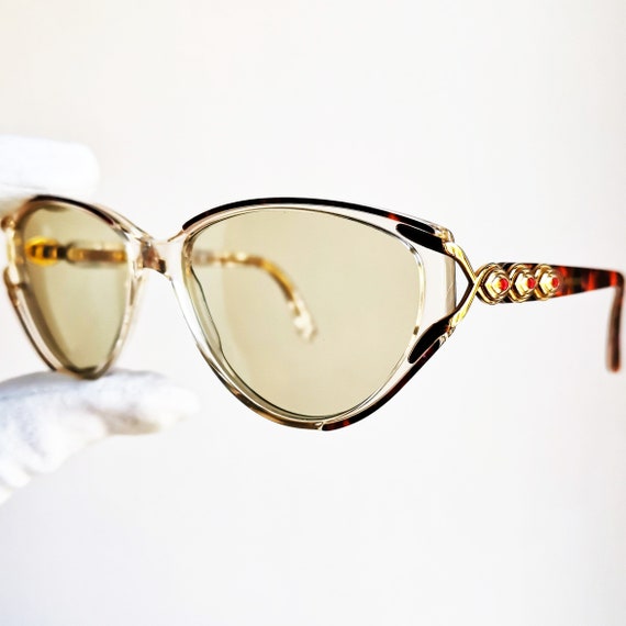 YVES SAINT LAURENT vintage Sunglasses clear red c… - image 1