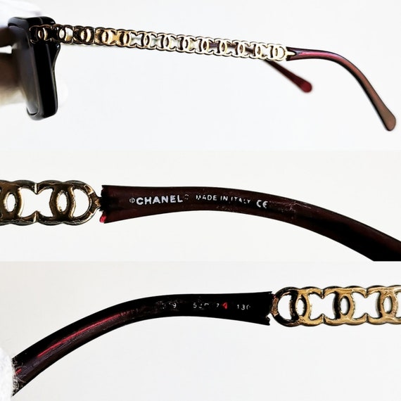 CHANEL vintage sunglasses rare rectangular oval r… - image 4