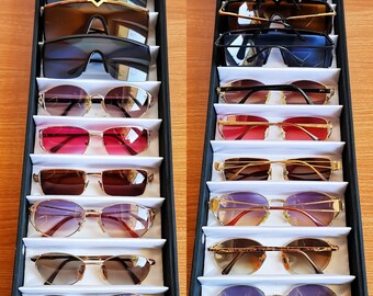 VERSACE Vintage Sunglasses Pink Purple Silver Medusa Square Cateye