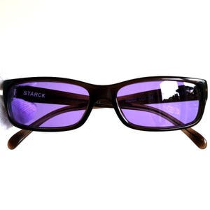 MIKLI par STARCK Eyes vintage Sonnenbrille braun silber Frankreich Gestell Neu 90s y2k Neu lila flieder Gläser 90s y2k Bella Hadid Kylie Jenner Migos rare