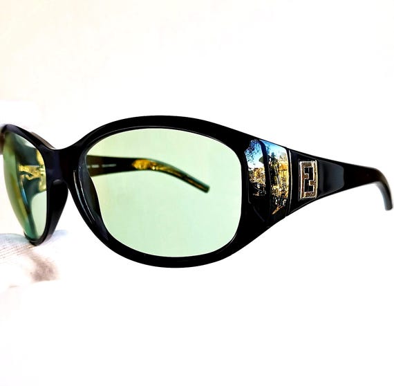 vintage FENDI sunglasses フェンディ サングラス FENDI Vintage Sunglasses Black Silver Oval Mask Square Wrap