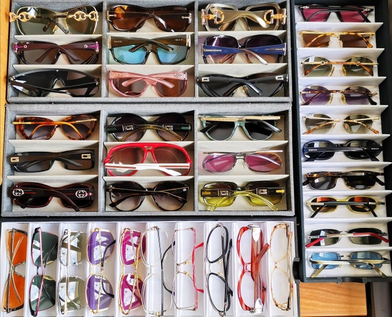 GUCCI vintage sunglasses rare square oval gold GG… - image 9