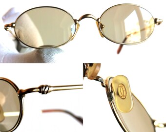 CARTIER Sunglasses Gold Plated Filao Brown Vintage New