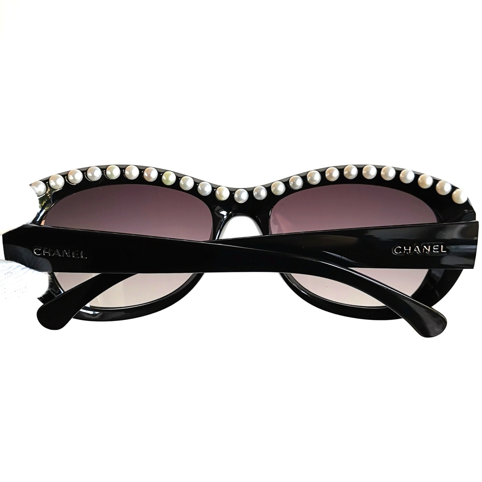 CHANEL ヴィンテージ サングラス ホワイト パール キャットアイ