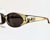 GUCCI vintage SUNGLASSES rare oval green orange small GG2457 S wrap wraparound clear tiny frame 90s new lens Migos Rihanna 2Chainz Lady Gaga