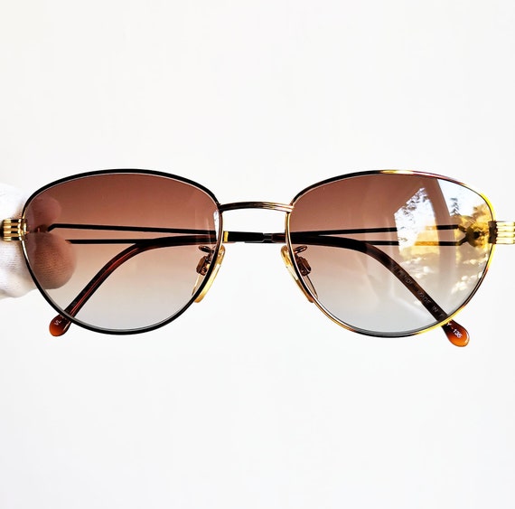 FENDI vintage sunglasses rare oval gold brown VL7011 … - Gem