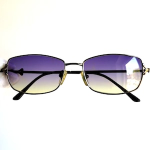 VERSACE vintage sunglasses silver gunmetal oval rectangular medusa Gianni 1026 Migos Rihanna designer frame new purple yellow lens 90s y2k