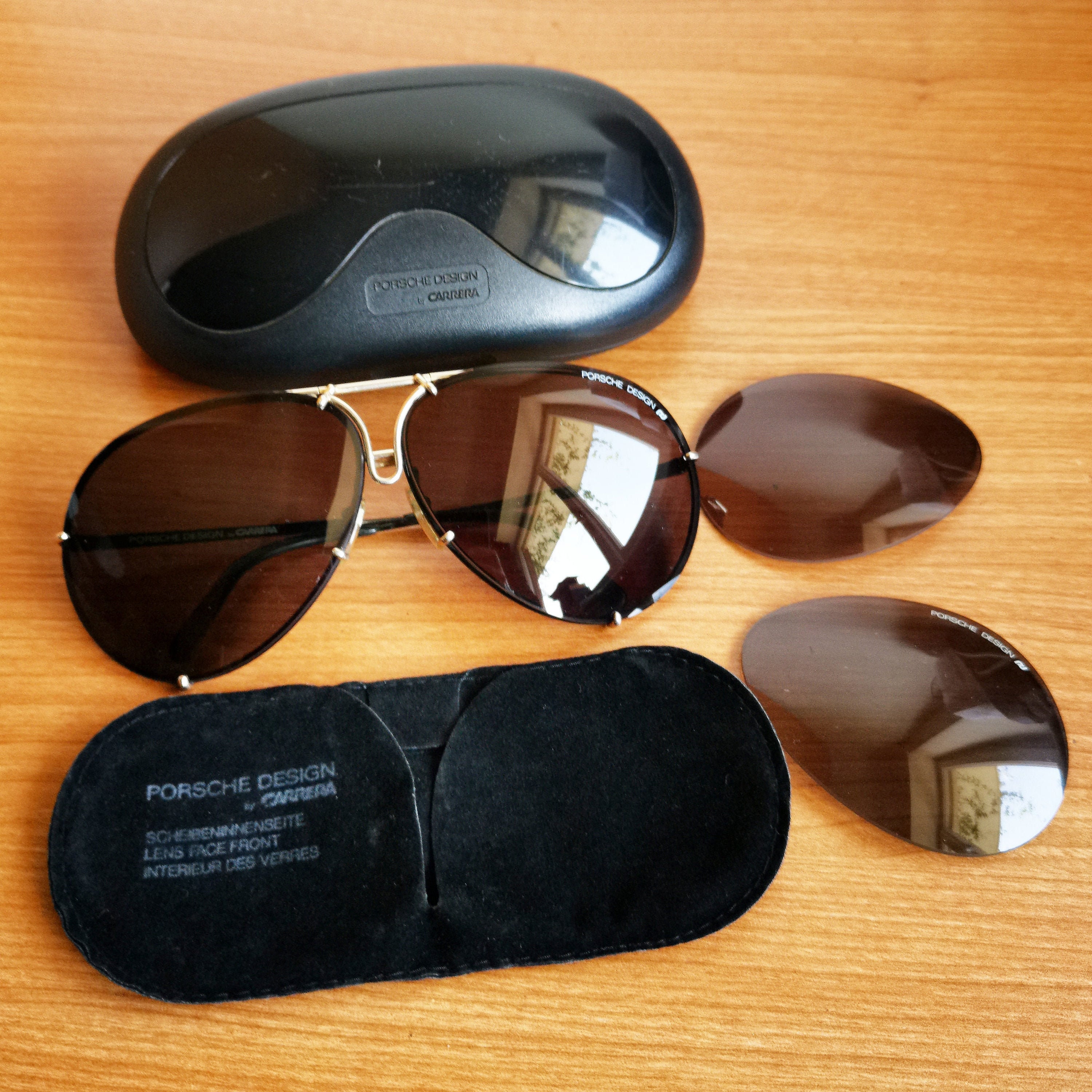 Carrera by PORSCHE DESIGN 5621 91 Gold Black Vintage Aviator