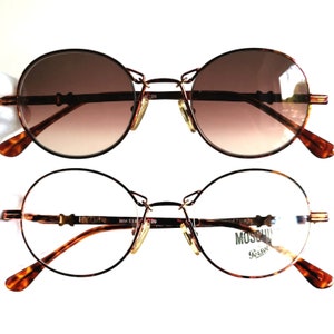 MOSCHINO by PERSOL vintage sunglasses rare tortoise brown gold oval round frame steampunk goth 90s y2k Migos 2Chainz Tupac Lady Gaga New NOS