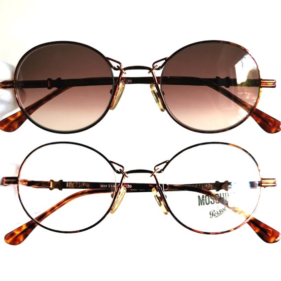 Moschino tortoise shell sunglasses with gold lens MOSCHINO by PERSOL Round Sunglasses Vintage Gold Brown MM523  main image 2