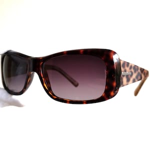 MIU MIU vintage Sonnenbrille eckige wrap Tortoise braun print Leopard Gepard Animalier Gold SMU16F Rahmen 90s Rihanna Lady Gaga Bella Hadid