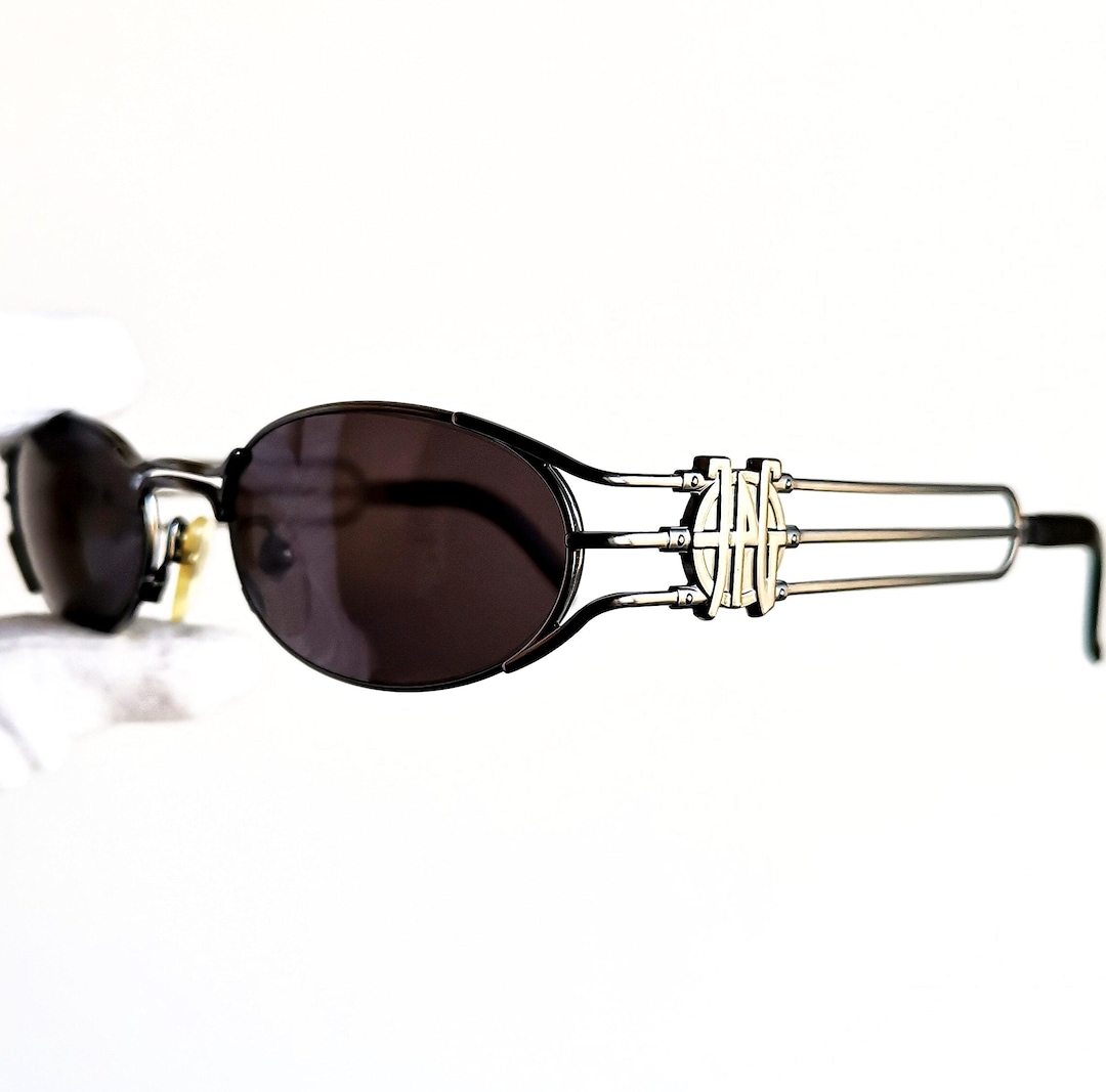 〜00’s JeanPaul GAULTIER oval sunglasses Jean Paul Gaultier Black Oval Spring Arm Oval Sunglasses