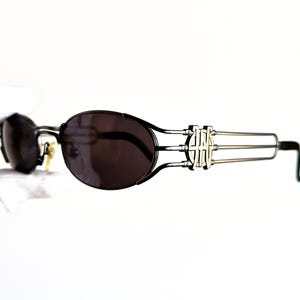 JEAN PAUL GAULTIER vintage Sunglasses Jpg rare oval gunmetal steampunk 58-5102 Offset Quavo Huncho Migos made in Japan tiny wrap 90s new Nos