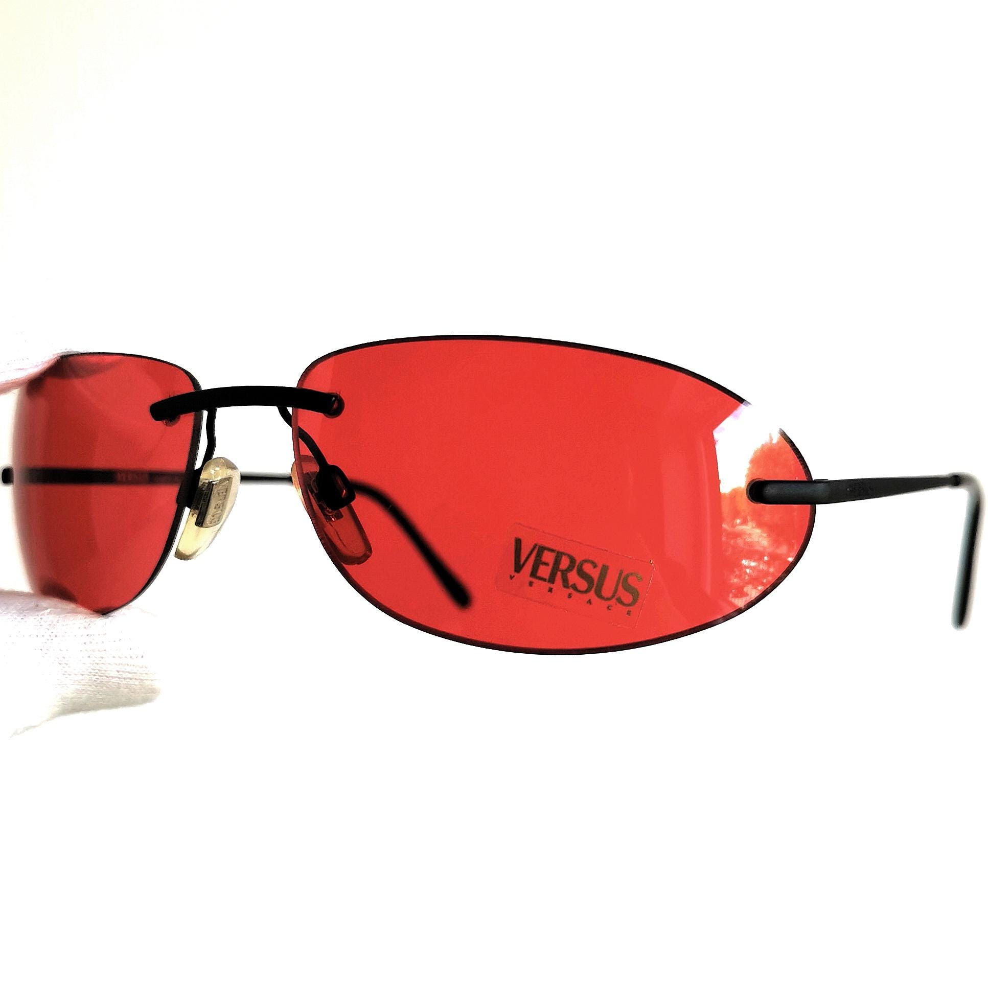 VERSACE Original red sunglasses $180 Versace VE2291 L (59 - 13) with Red lenses and Gold frame  main image 2