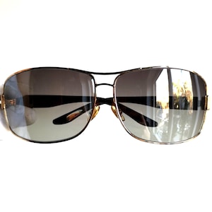 GUCCI vintage sunglasses aviator wrap gold tortoise brown New gray mirror flash lens oversize GG1894/S Rihanna Lady Gaga Migos frame 90s y2k
