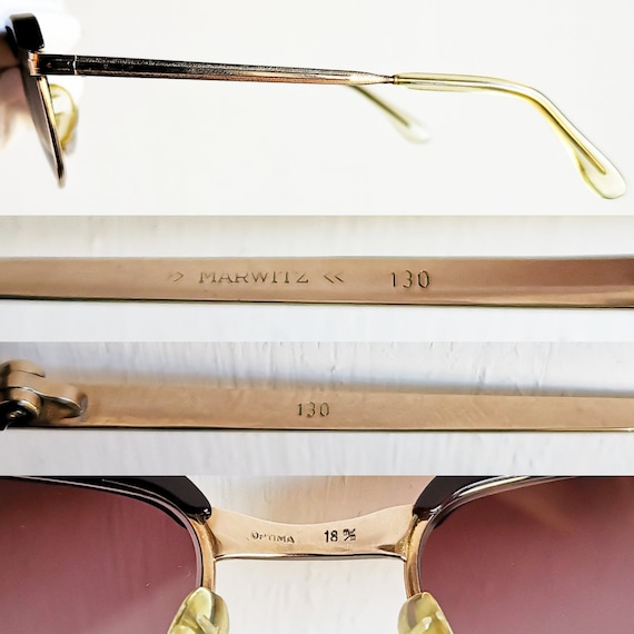MARWITZ 18karat Gold Plated Sunglasses Vintage Small Optima Cateye