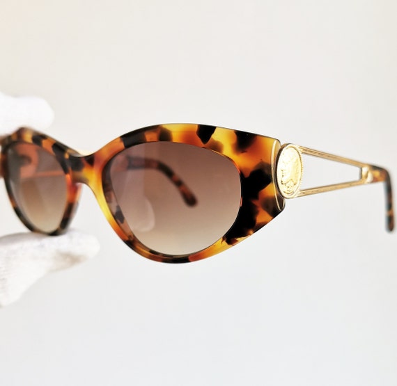 Fendi Vintage Sunglasses Rare Oval Gold Rim Tortoise Fs301 Etsy