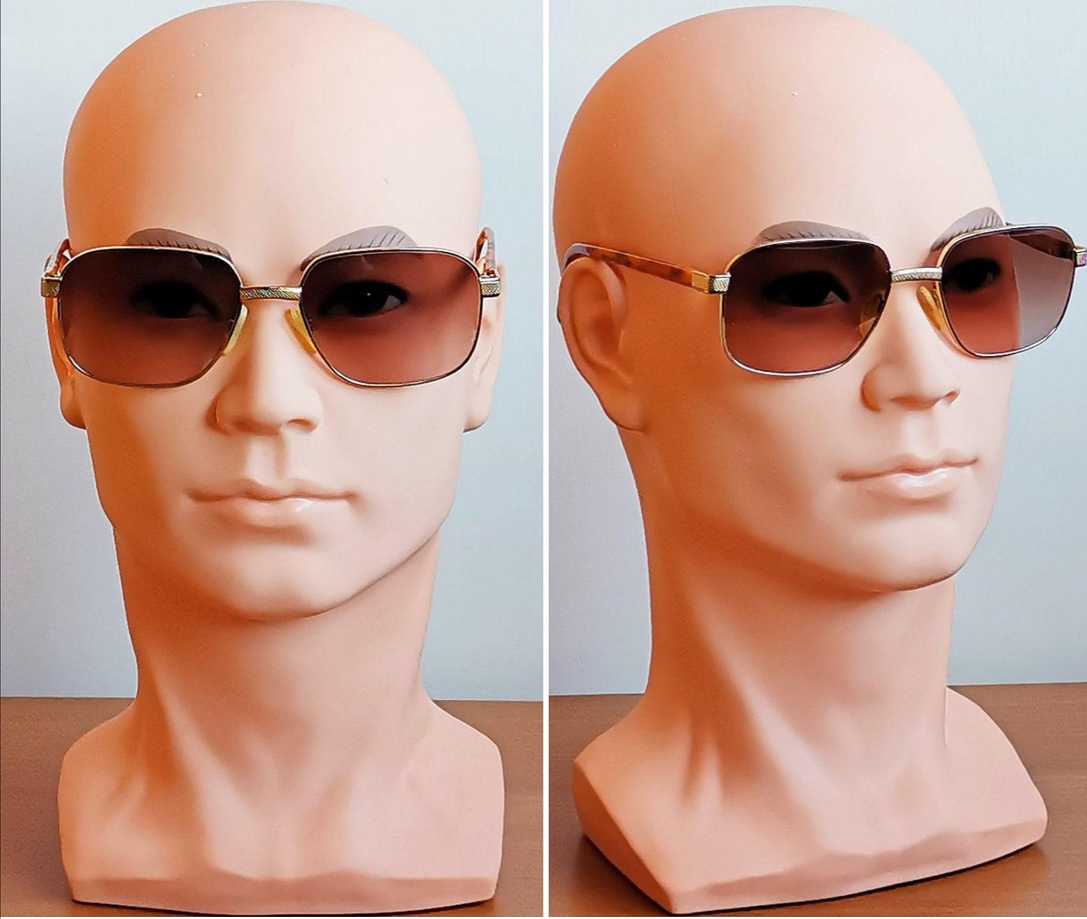 YVES SAINT LAURENT Vintage Sunglasses Ysl Gold Squared Aviator