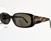 ARMANI vintage sunglasses rare small Yeezy zebra straiped wrap mask oval Giorgio emporio tiny frame retro new FLAT lens 90