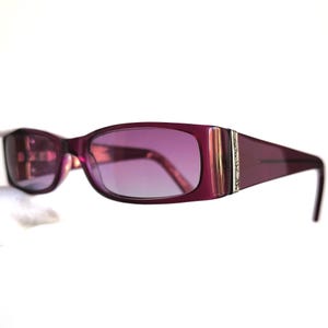 VERSACE vintage Sunglasses purple rectangular small tiny oval berry silver frame Gianni VERSUS 8066 wrap 90s y2k Migos Rihanna Kylie Jenner
