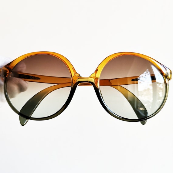 COBRA vintage sunglasses rare round oval green or… - image 1