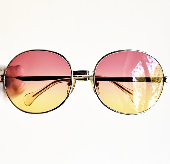 SAFILO 14karat White Gold Round Sunglasses Vintage Oversize  display picture 3