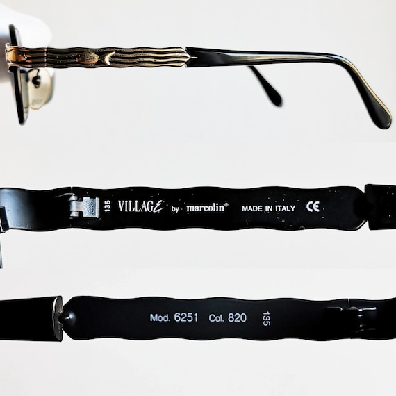 Lunettes Vintage VILLAGE By Marcolin 725 - Monture Carrée Marron Argenté, Neuve Sans étiquette
