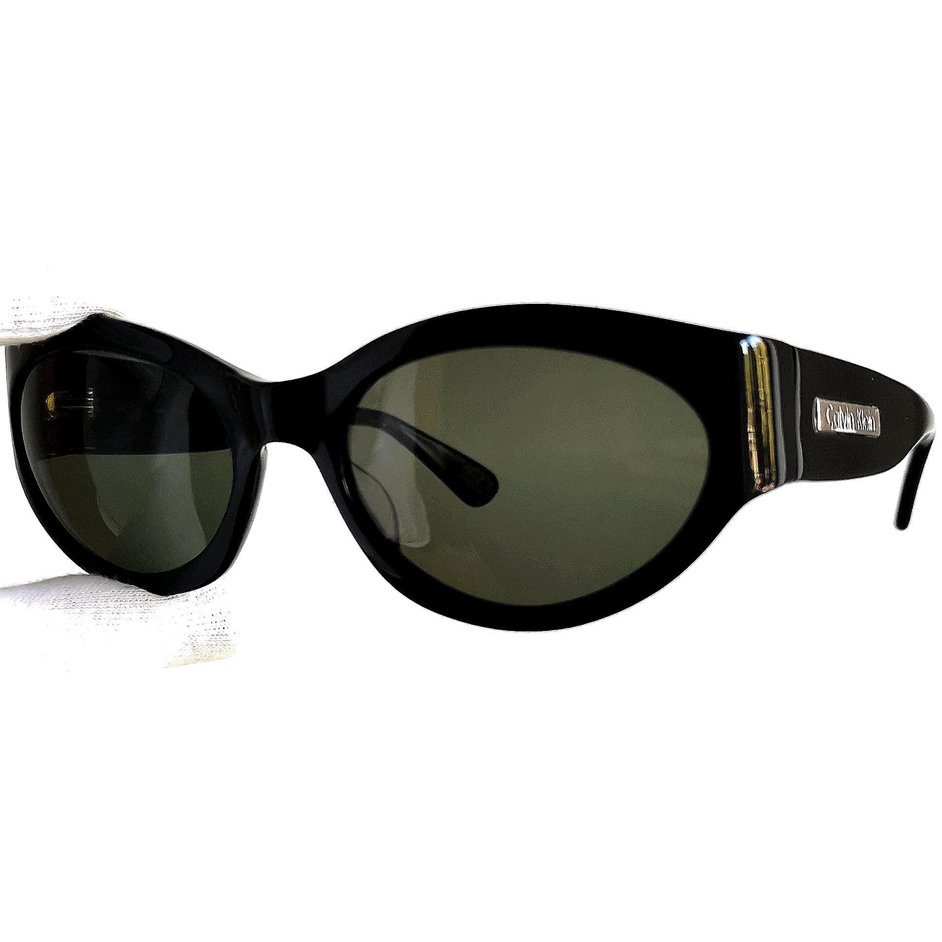 CALVIN KLEIN Vintage Sunglasses Black Oval Wrap Ck 719S 090  display picture 1