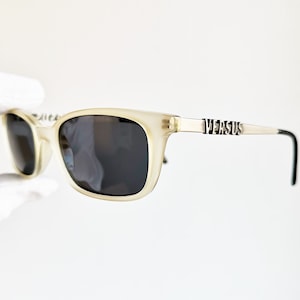 VERSACE vintage sunglasses rare square rectangular Gianni Versus E36/A off matte white oval steampunk frame new NOS icy ice Migos Rihanna 90