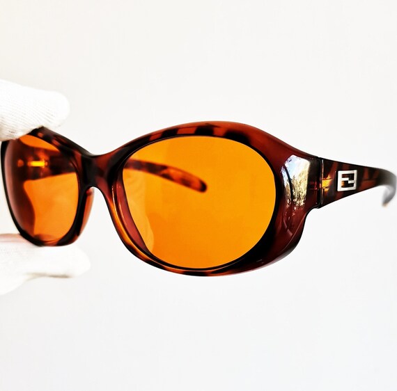 FENDI vintage Sunglasses rare oval mask tortoise … - image 1