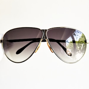 METALFLEX vintage folding sunglasses gold metal oversize big Rick Ross Migos frame rare new gray lens 80s tear drop sun aviator pilot Arabic