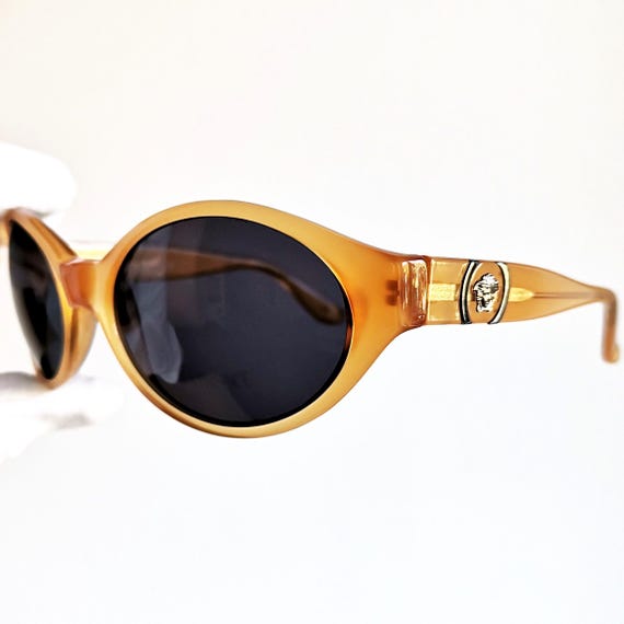 Versace Vintage Burnt Orange Sides With Case Versace Emblem On Sides GIANNI VERSACE Orange shoulder bag w/ iconic Chain. F/W 1992  main image 2