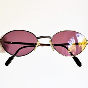 TIFFANY 23K Vergoldete Vintage Sonnenbrille selten gefülltes Silber TJ71 ovale kleine winzige Fassung neue rosa violette Linse Migos Rihanna Kylie Jenner 90s