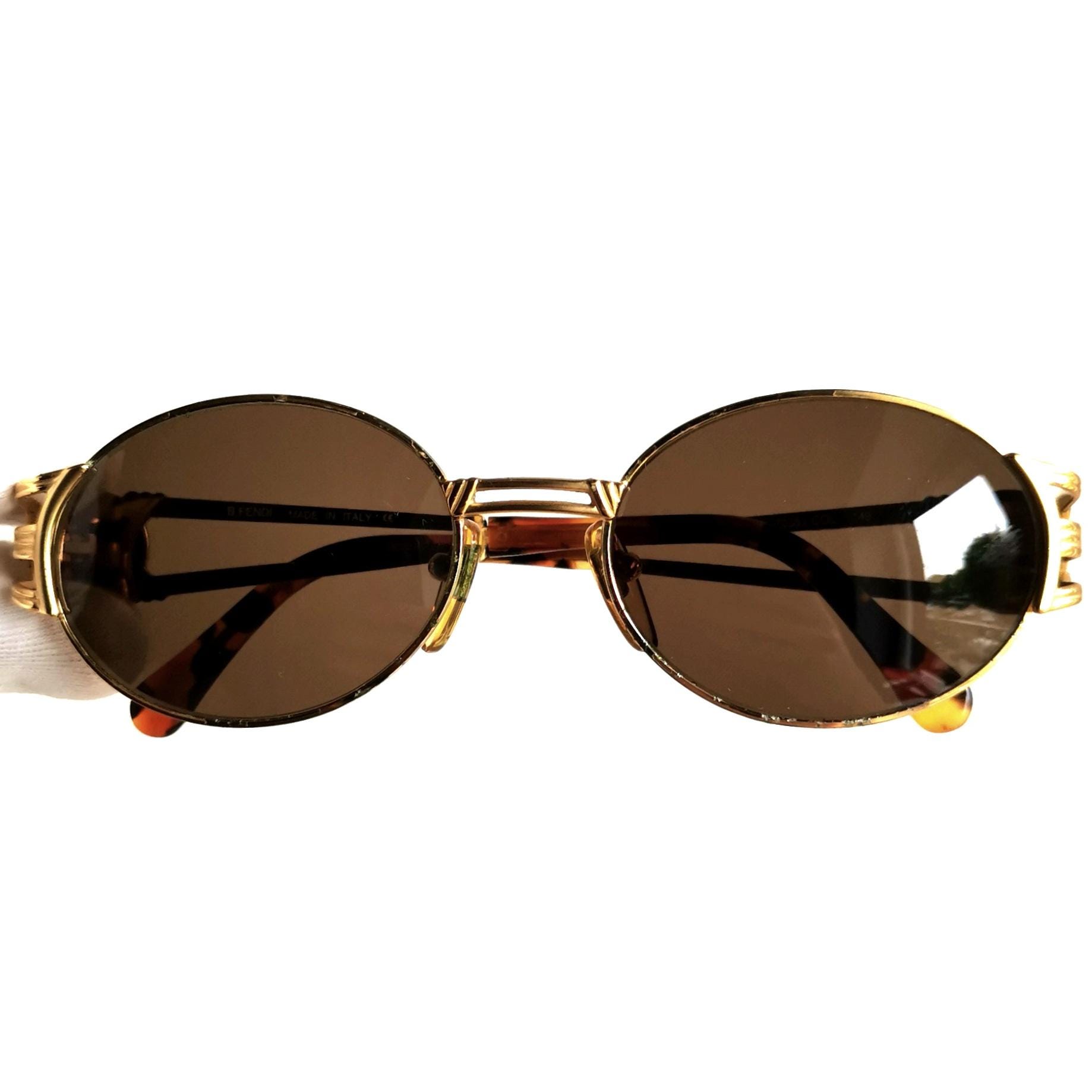 【FENDI】 メタルゴールドロゴ Vintage Sunglasses Fendi SL 7469 72 300 – Vintage Frames Company
