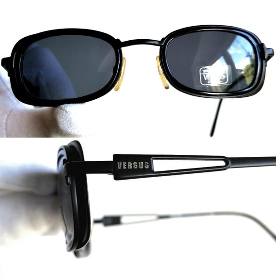 VERSACE vintage sunglasses oval rectangular black… - image 3