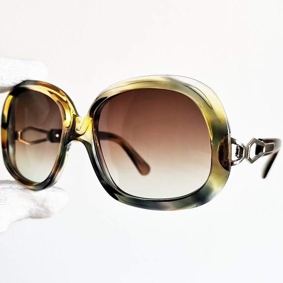 LUXOTTICA vintage sunglasses rare square French style… Gem