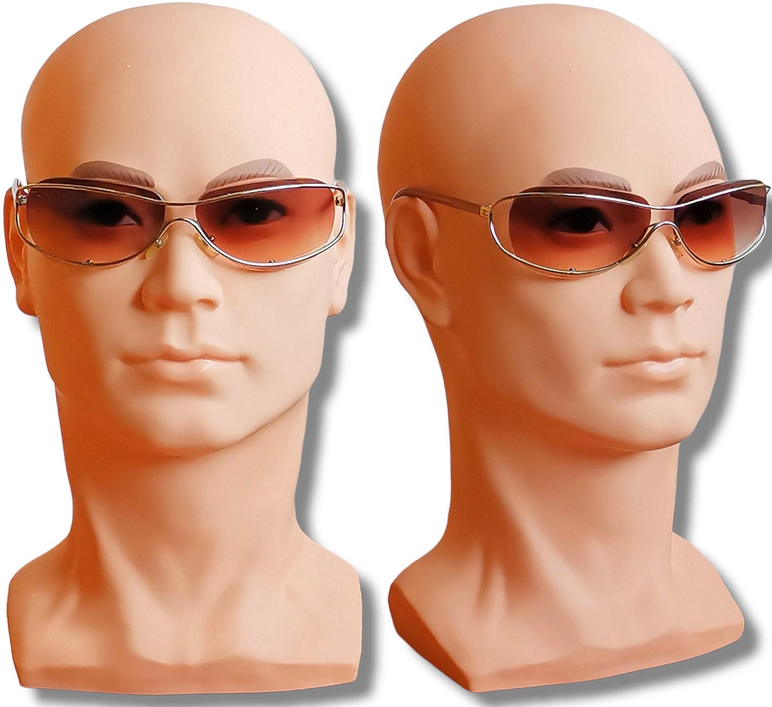 CHANEL Sunglasses Vintage Pink Oval Wrap Rimless Frameless Half 