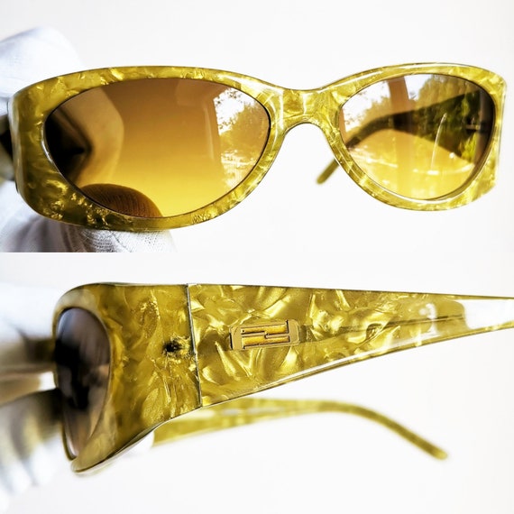 FENDI vintage Sunglasses rare marble iridescent g… - image 3