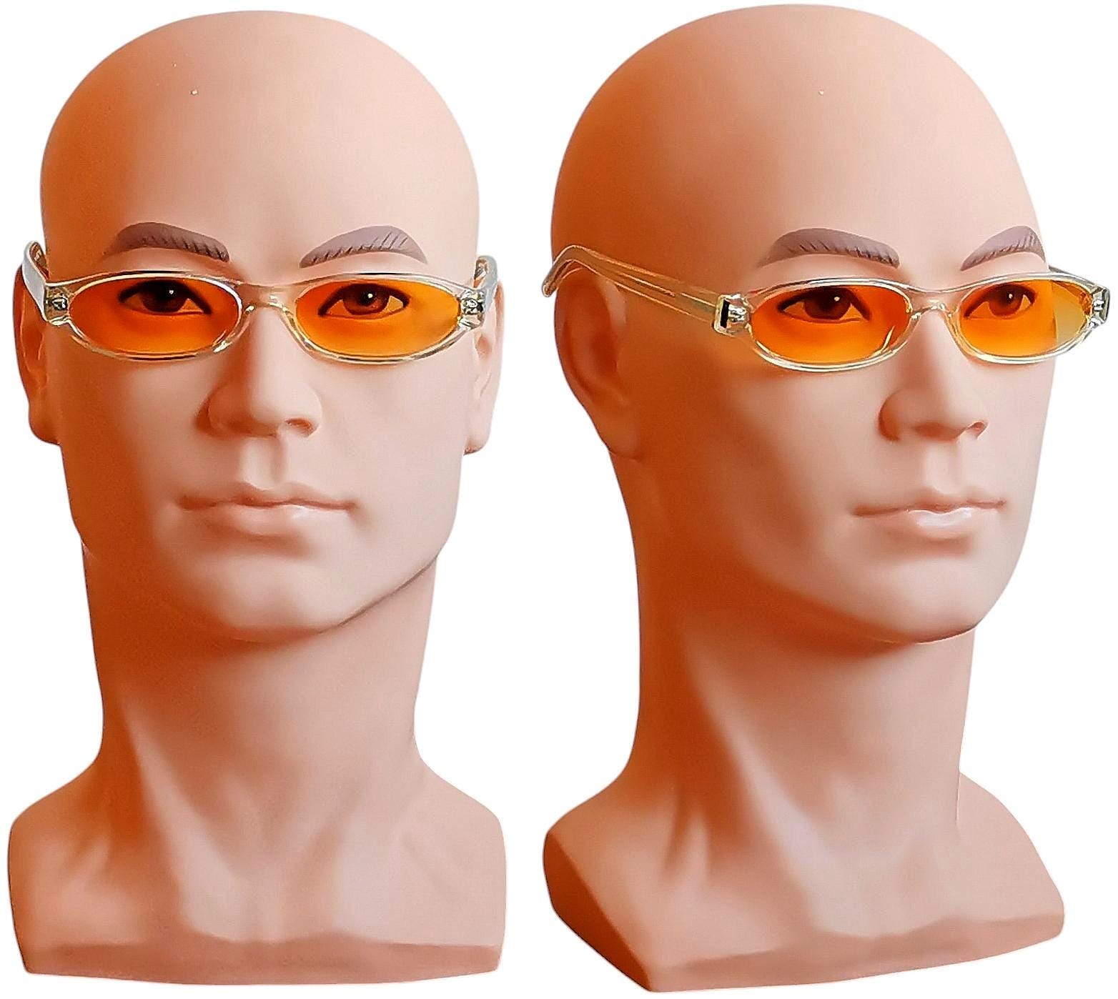GUCCI Vintage Sunglasses Clear Transparent Orange Lens Oval GG2506