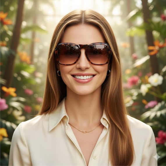 YVES SAINT LAURENT Vintage Sunglasses Ysl Square Brown Jackie O