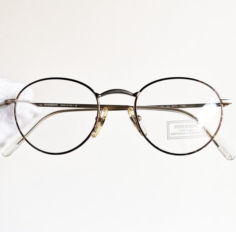 Fendi Vintage Eyewear Rare Eyeglasses Gold Round Oval Etsy