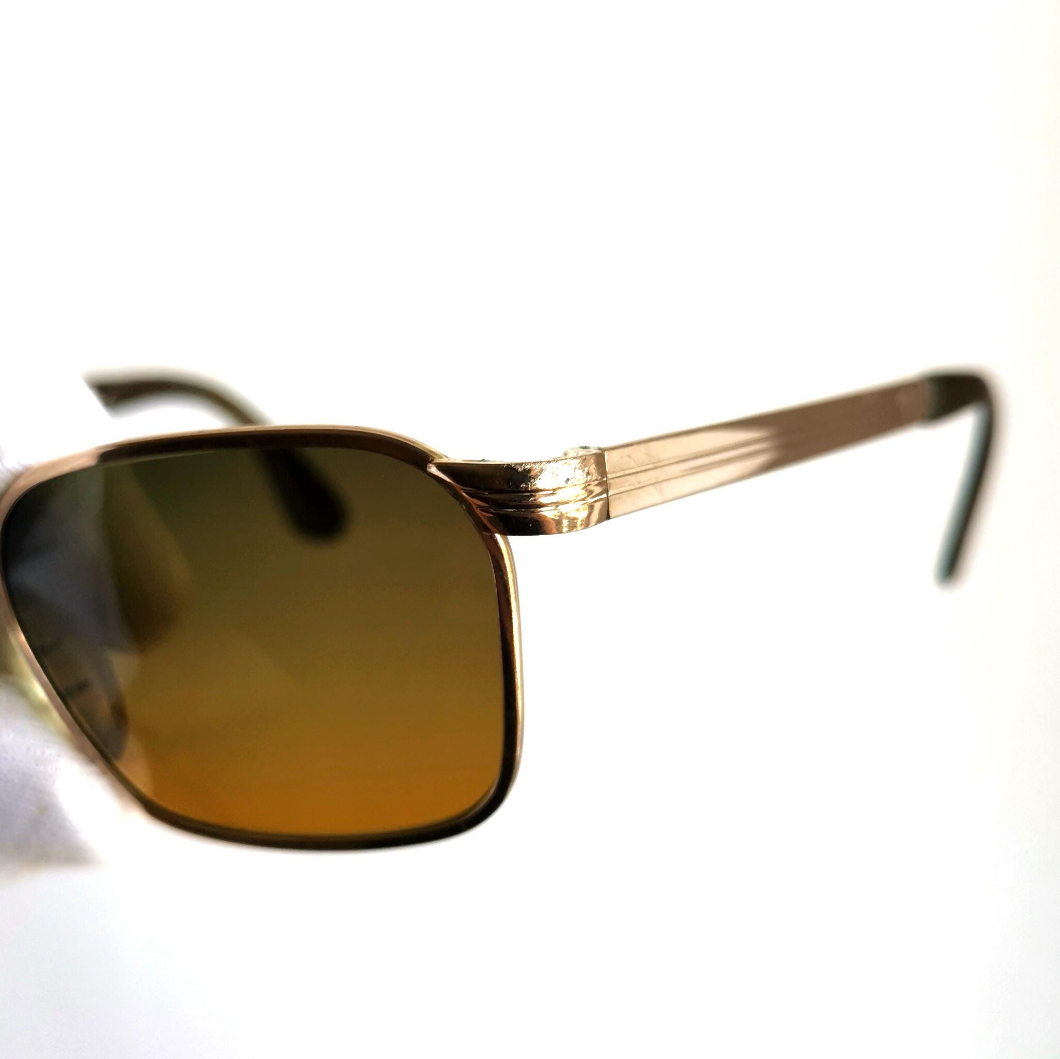 MARWITZ Optima Gold Sunglasses Vintage Square Aviator Rectangular